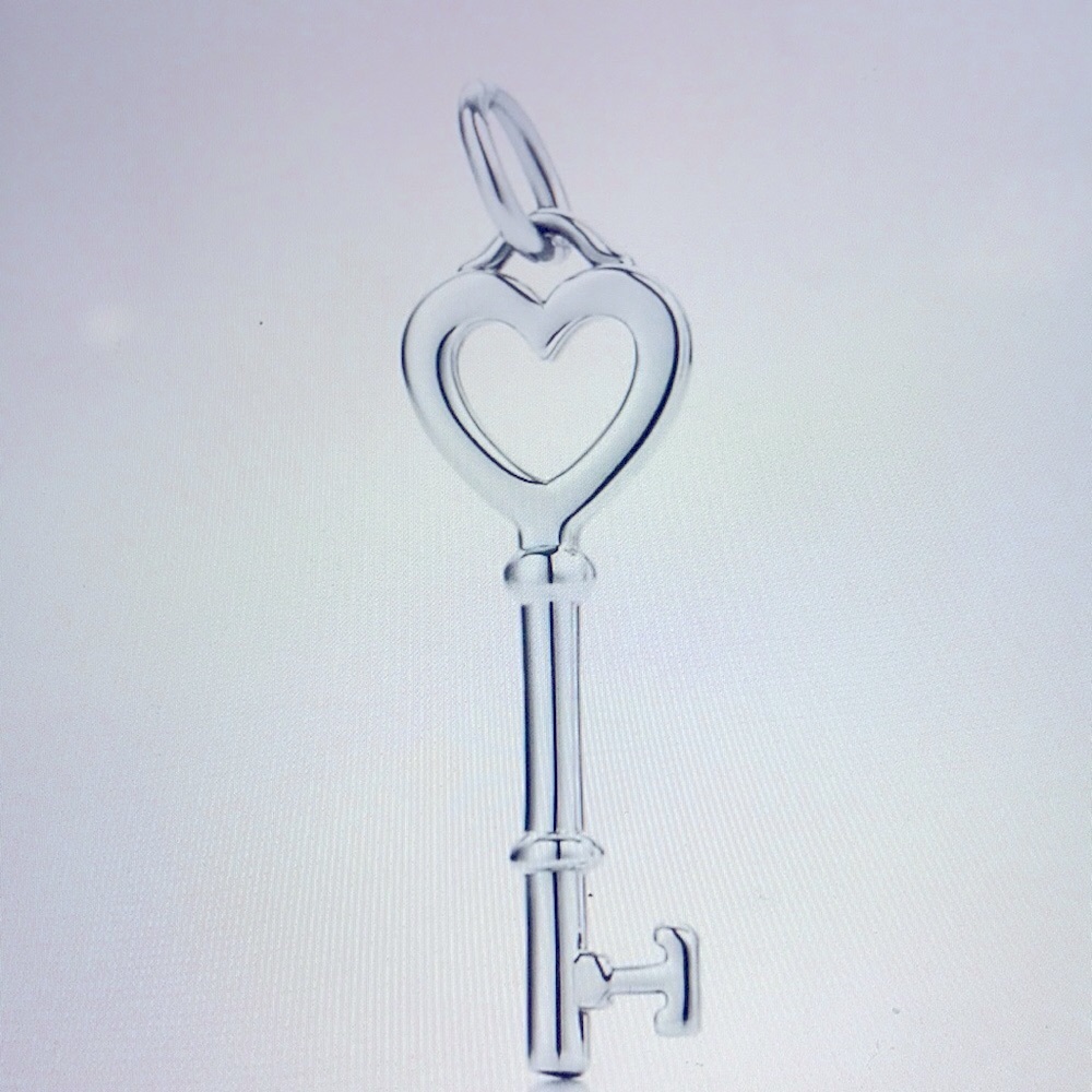 Tiffany & Co sterling silver heart key, AUTHENTIC